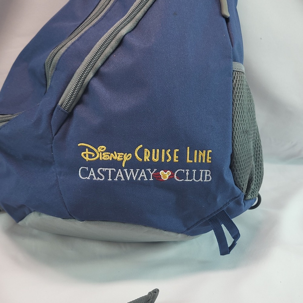 Disney Cruise Line Castaway Club Sling Backpack Blue Gray Shoulder Crossbody Bag
